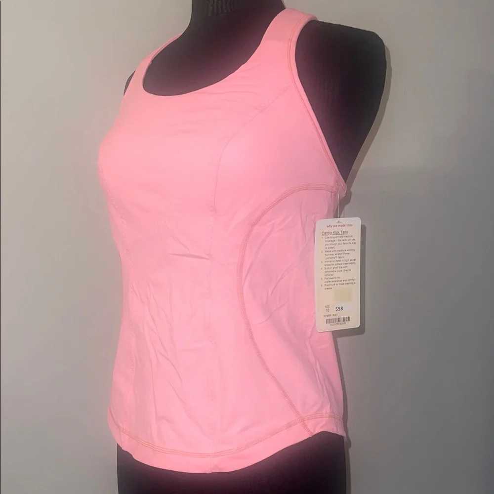 NWT Women’s Lululemon Cardio Kick Tank – Women’s Size 10, Coral - Picture 2 of 5